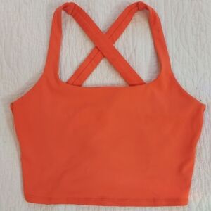 Born Primitive Balance Crop Top Crossback Sports Bra In Orange